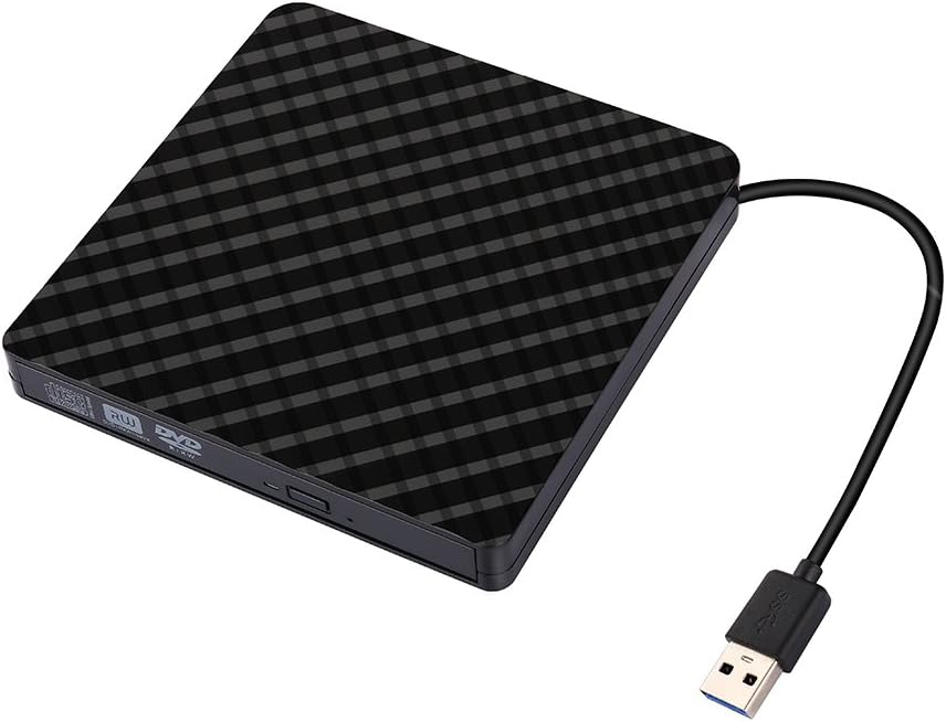 External DVD Drive,Ultra Portable Optical USB 3.0 CD DVD-RW Drive, External CD/DVD-RW Burner Drive Writer for Laptop and Desktop PC Win XP 7 8 10 Linux OS Apple Mac MacBook Pro (Black)