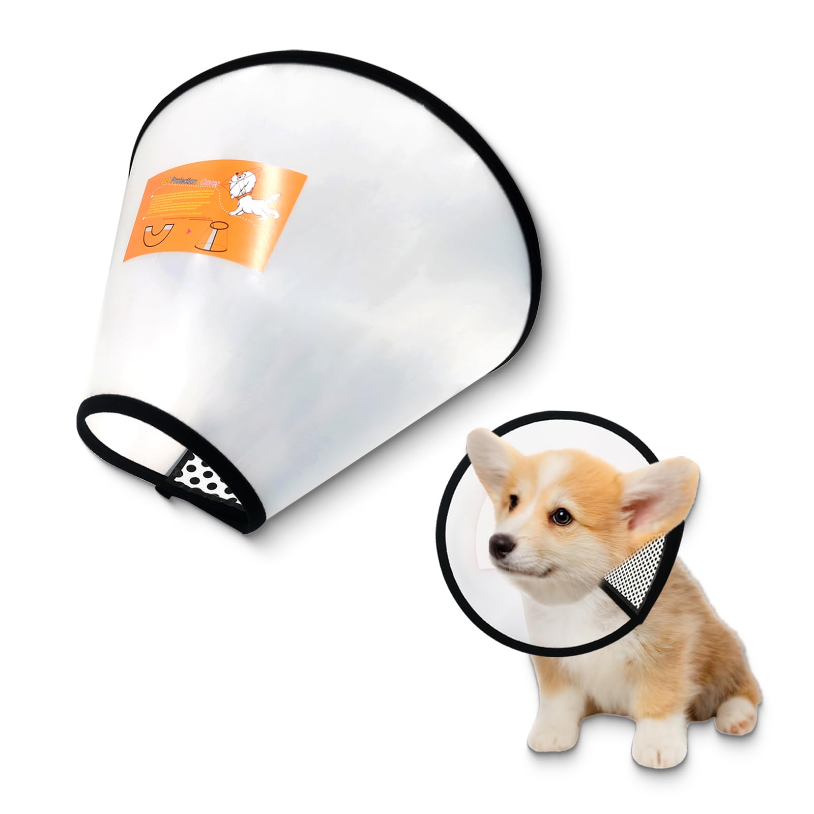 Photo 1 of Adjustable Dog Cone Collar After Surgery Soft Cone of Shame Alternatives for Dog Cat Puppy Plastic Elizabethan Collar for Dogs from Licking Biting Scratching Wounds(S,Neck:7.1-8.7in)