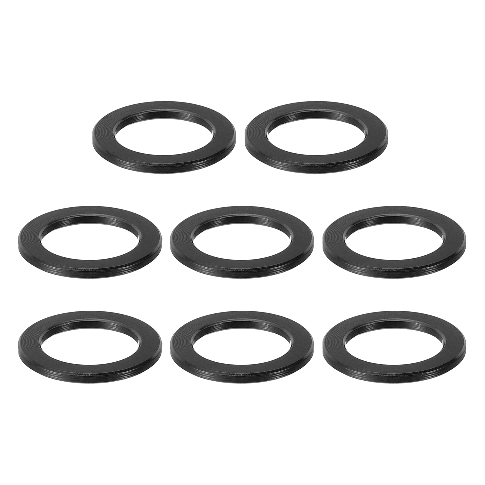 PATIKIL M12 Aluminum Spacer, 8Pcs Metal Spacers Aluminum 12.2mm ID x 18mm OD x 1.5mm L Aluminum Spacer Screw Standoff Round for 1/2in or M12 Screw Bolt, Black