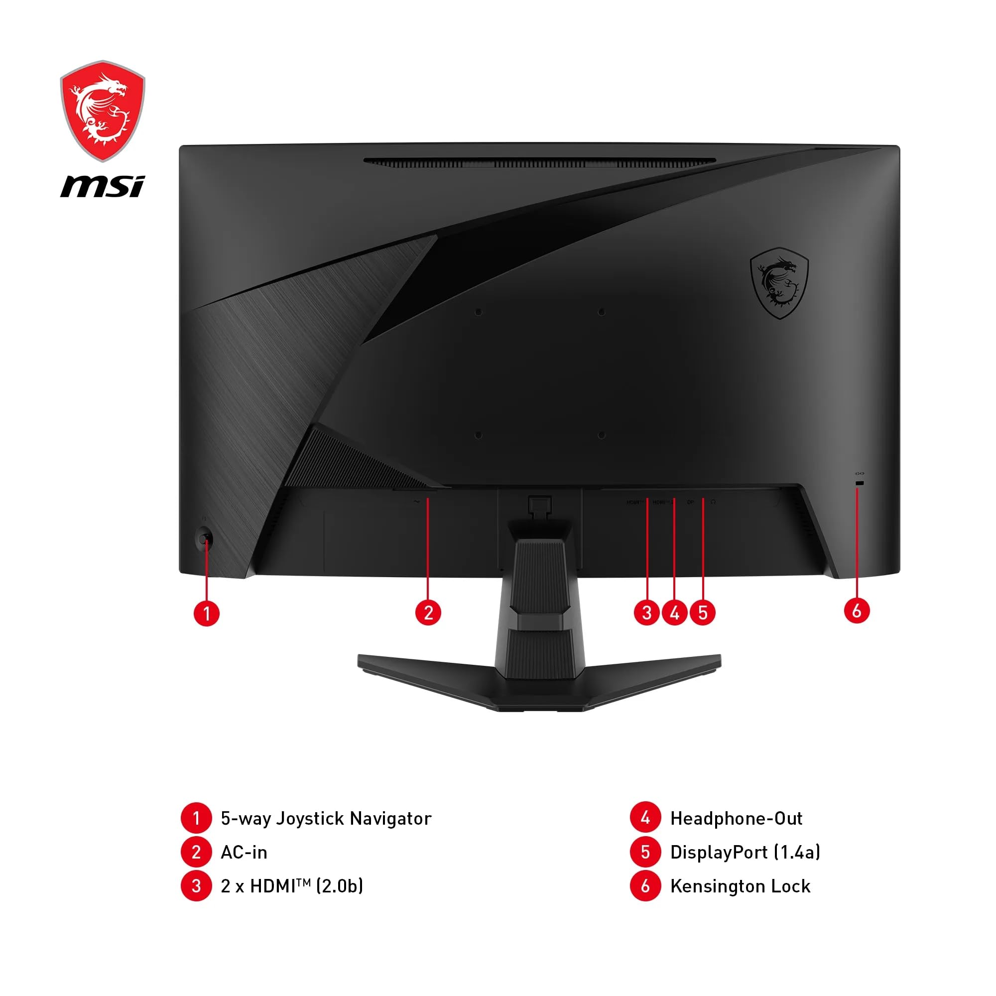 Msi Mag 27Cq6F 27 Inch Wqhd Curved Gaming Monitor - 1500R 2560 X 1440 Rapid Va Panel, 180 Hz - 05Ms (Gtg, Min), Adaptive-Sync - Dp 14A, Hdmi 20B Cec - View 6