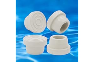 Powswopx Pool Ladder Bumpers - White Rubber End Plugs for 1.9" Inground Pool Ladders - 4 Pack