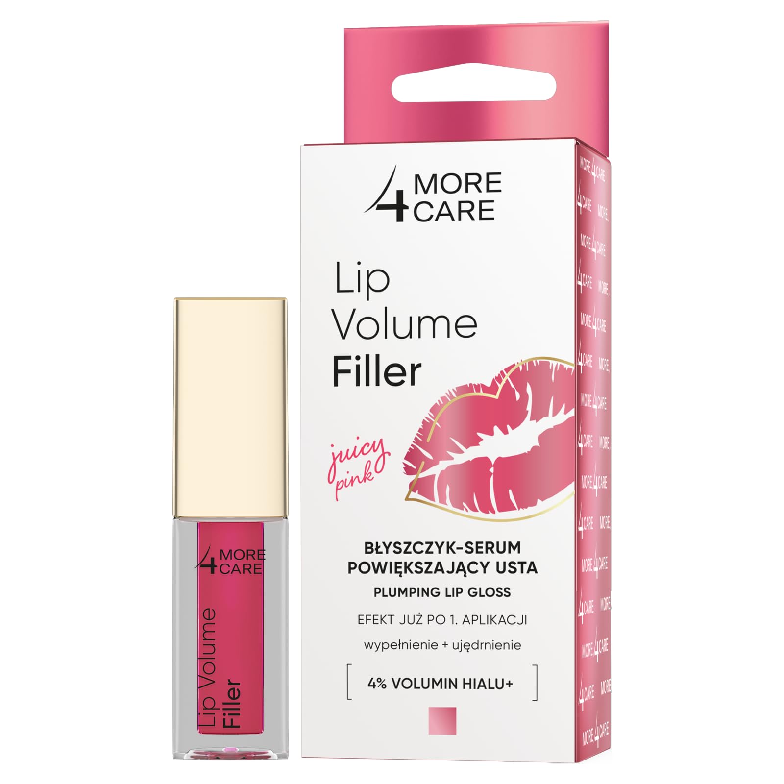 More4Care Lip Volume Filler, lip gloss-lip augmentation serum, juicy pink, 4,8g