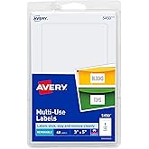 Avery 5450 Removable Print or Write Labels, 3 x 5 - White (Pack of 40)