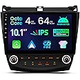 XTRONS Android 14 Car Stereo for Honda Accord 7th 2003 2004 2005 2006 2007, 10.1 Inch Touch Screen Car Radio GPS Navigation Bluetooth Built-in DSP Head Unit Wireless CarPlay Android Auto (4+64GB)