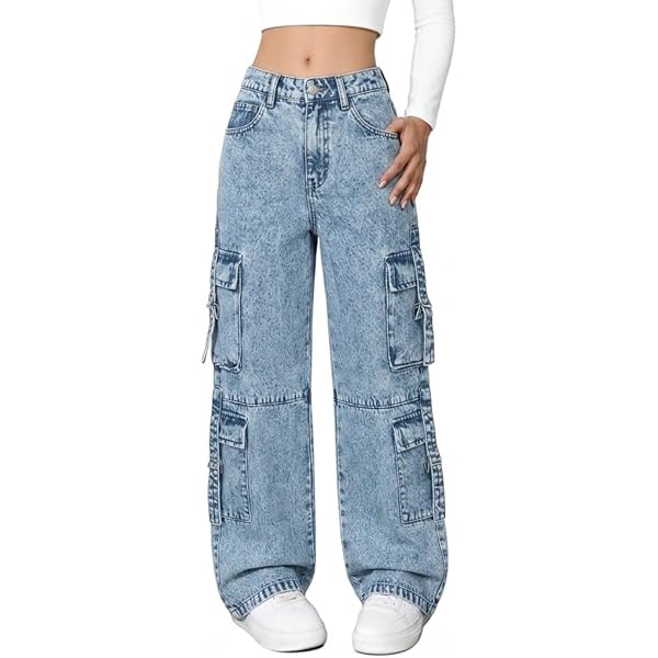 Mens Y2k Jeans 2024 Trendy Splicing Patch Hip Hop Wide Leg Denim