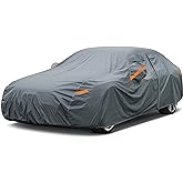 GUNHYI 16 Layers Car Cover Waterproof All Weather for Sedan Heavy Duty | Outdoor Car Cover Universal Fit Toyota Camry, Tesla Model 3, Lincoln MKZ, Nissan Altima, Kia K5/Stinger, Hyundai Sonata etc.