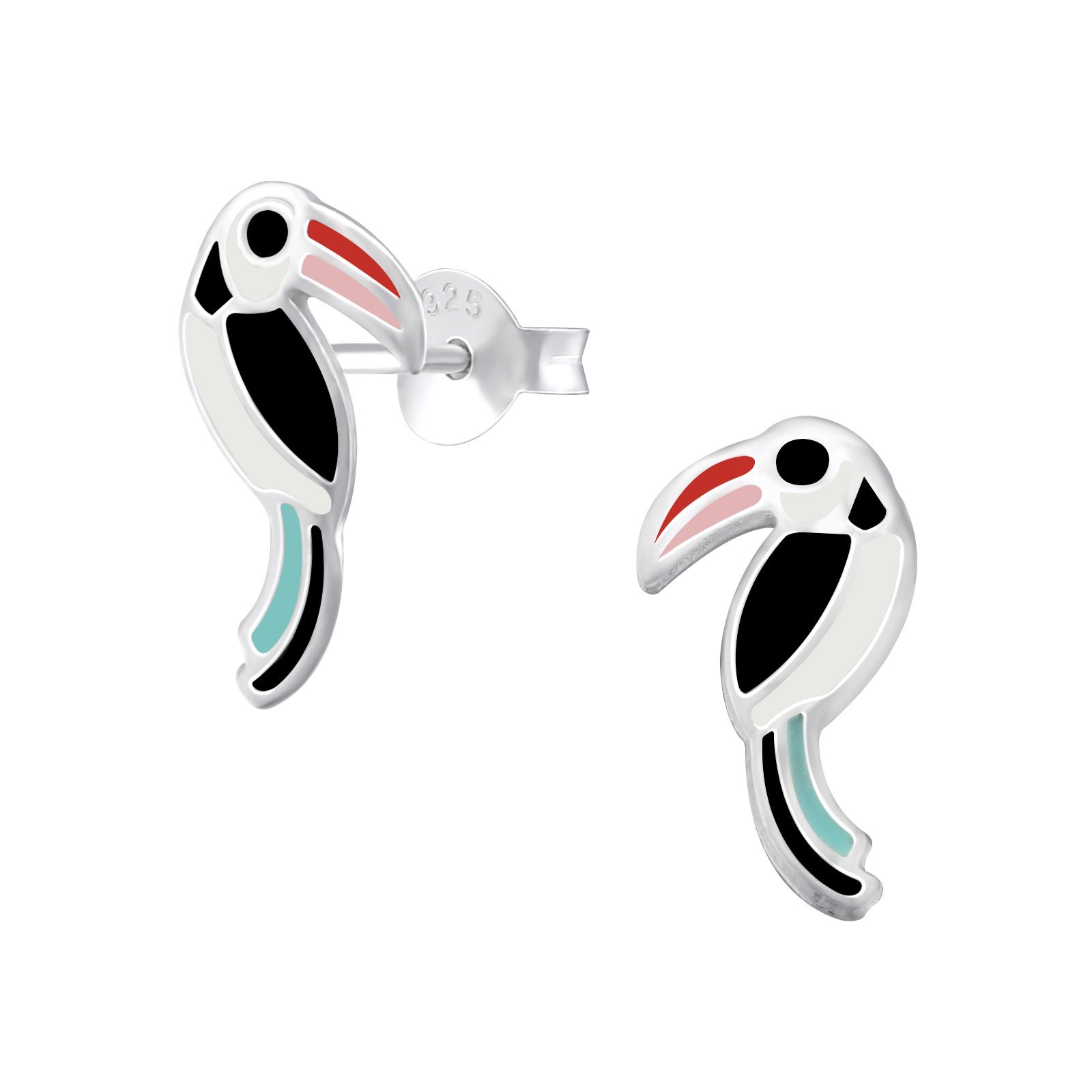 925 Sterling Silver Women Toucan Bird Stud Earrings for Women & Girls – Gift-Ready Jewellery by The Rose & Silver Company