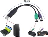 Create idea 2PCS PS2 to USB Adapter Keyboard Mouse Converter Cable Y Splitter view 3
