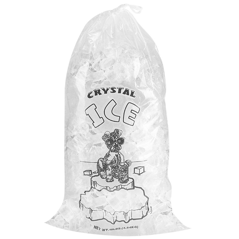 Buy Crystal Clear Commercial Ice Bags with Drawstring (10 lb or 20 lb