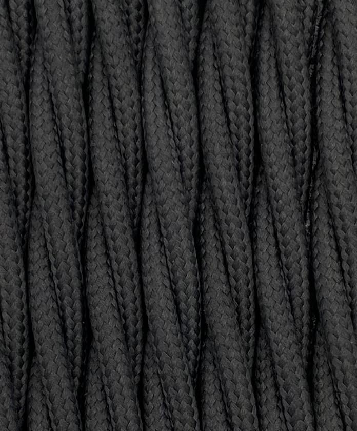 Vintage Fabric Cable - 16.5FT/5 Metres, 2 Core, 2x1.5mm², Anthracite Grey