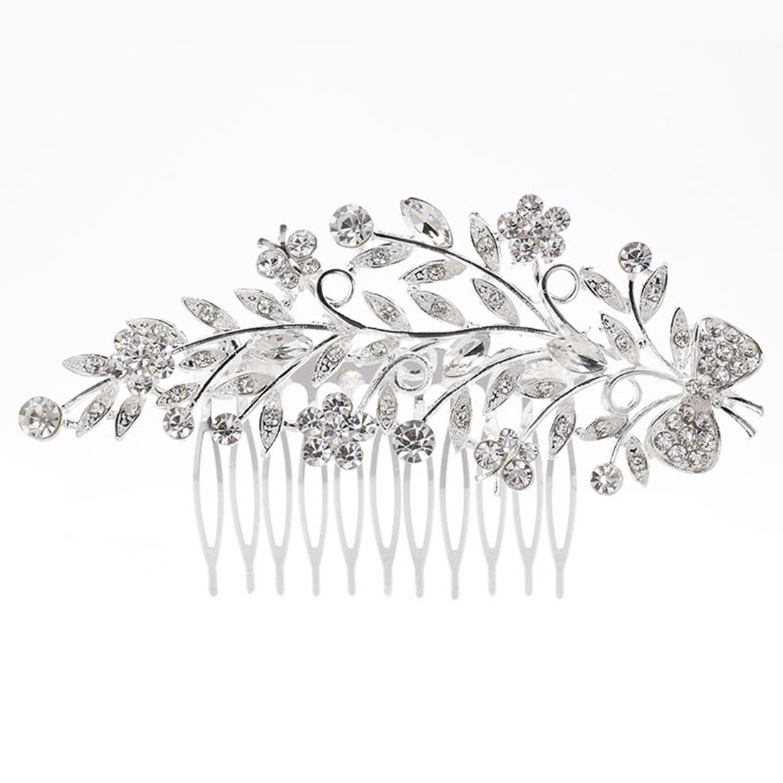 Dooppa Hair Comb Bridal Wedding Flower Rhinestones Women Hair Comb