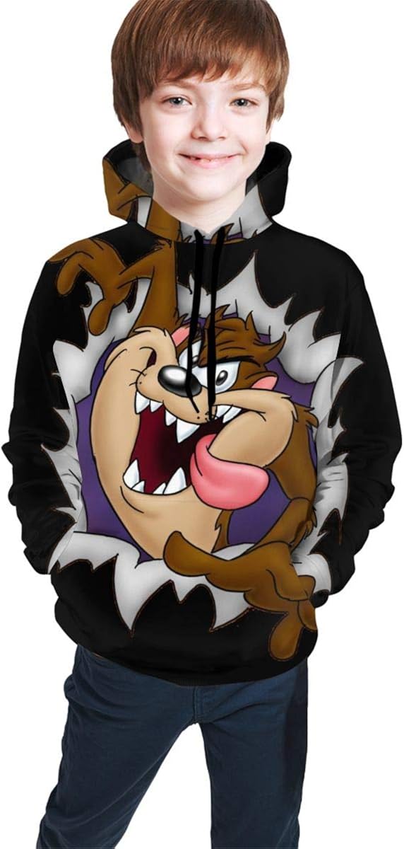 Loon_ey Tun_ES Funny and Good-Looking Teen Hooded Sweate Jacket Black Comfortable Classic Boy and Girl Unisex-Baby