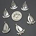 20 Sailboat Charms Silver Tone Boat