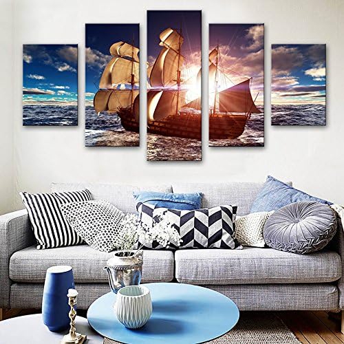 JIALELE Stretched Canvas Prints Modern, Five Panels Canvas Vertical Print Wall Decor Home Decoration,Stretched Canvas,59" x 32" (150cm x 80cm)