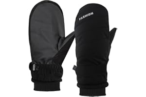 Bototack Winter Women Ski Mittens, Waterproof Touch Screen Snow Mitts, Anti Slip Warm Windproof Snowboard Gloves for Skiing Hiking Cycling