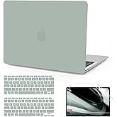 B BELK Compatible with MacBook Air 13 inch Case 2022 2021 2020 2019 2018 A2337 M1 A2179 A1932, Matte Plastic Hard Shell+ Keyboard Cover+ Screen Protector for MacBook Air 13.3 inch Case, Antique Green