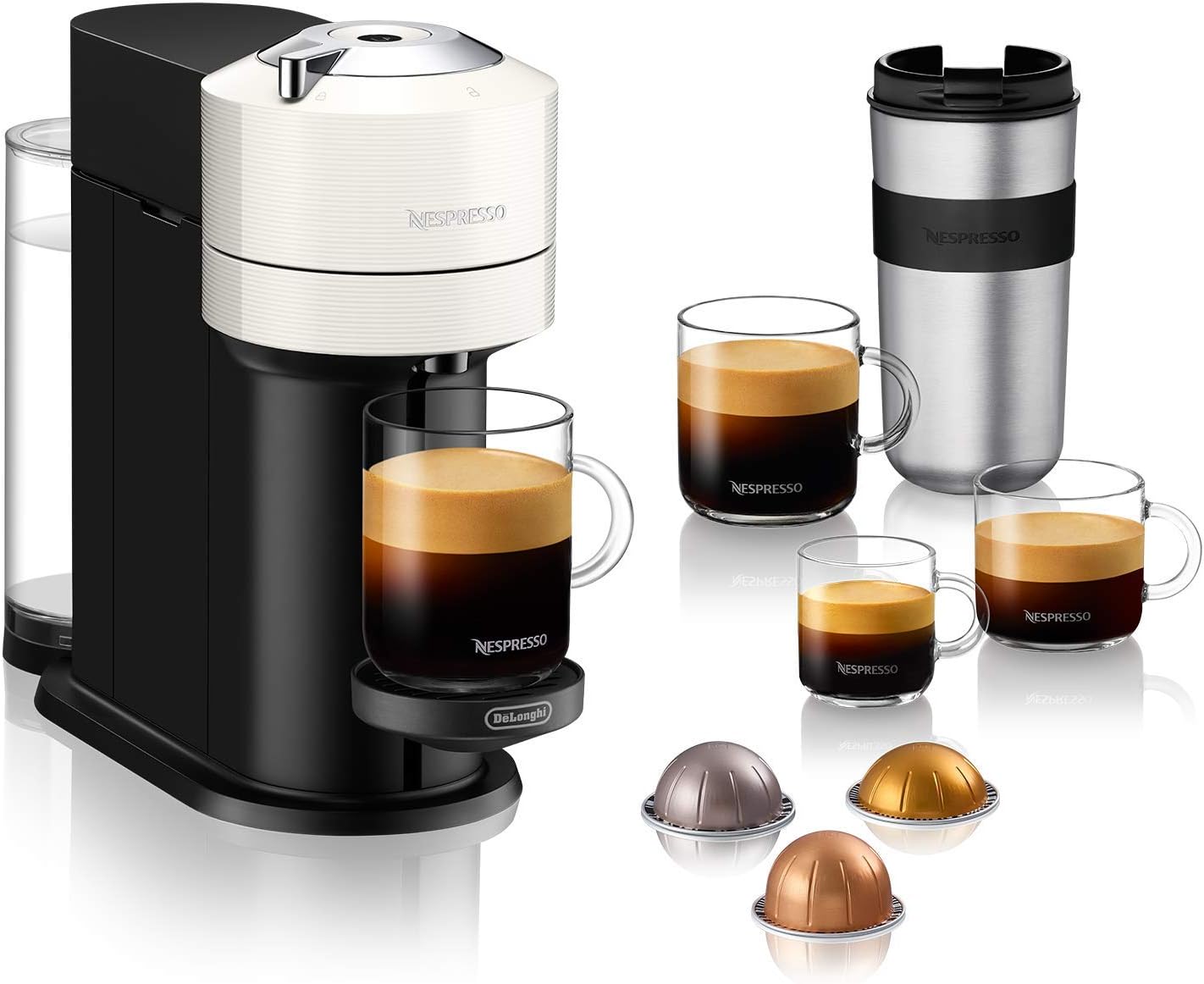 Nespresso Vertuo Next Coffee and Espresso Machine by De'Longhi, White, Compact, One Touch to Brew, Single-Serve Coffee Maker and Espresso Machine: Kitchen & Dining