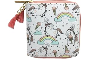 TIMLEE Girls Unicorn Wallet With Tassels Cute Rainbow Unicorn Design Short Wallets Zipper Purse For Women(0116D)