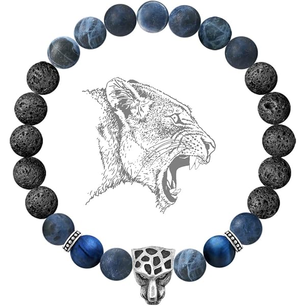 Pulsera Tibetana De Sodalita Natural - Bracciale Regolabile - Potere E Fedelt&agrave;
