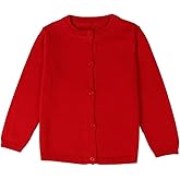 GSVIBK Baby Girls Boys Cotton Cardigan Long Sleeve Kid Button Sweater Girl Crew Neck Cardigans Uniform Sweater