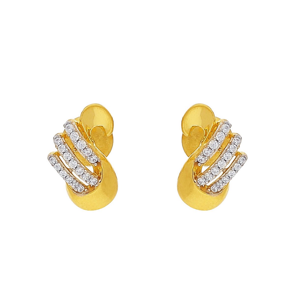 Buy JewelOne 22k (916) Yellow Gold Stud Earrings at Amazon.in