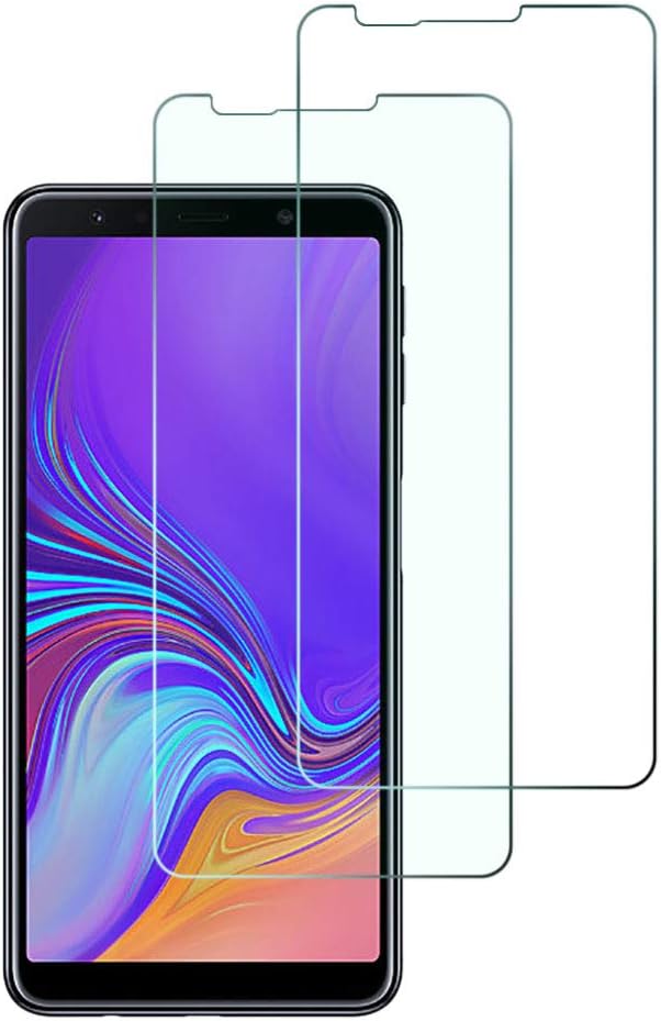 Widamin 2Pack, Screen Protector Compatible with Galaxy A7 2018, Premium Tempered Glass with 9H Hardness, 2.5D Round Edge, [Crystal Clearity], [Scratch-Resistant], For Samsung Galaxy A7 2018