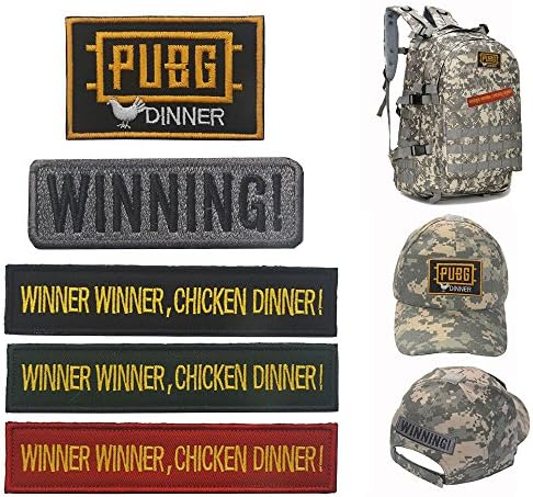 Bundle PUBG Fans Winner Winner Chicken Dinner 5 Pieces Tactical Velcro Patch Set For Backpacks Hats