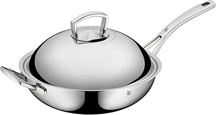 Wmf Multiply Wok 32 Cm Ongecoat Metalen Deksel Met Wrapverwijdering Meerlaags Materiaal Cromargan Roestvrij Staal Aluminium Kern Inductie Amazon Nl