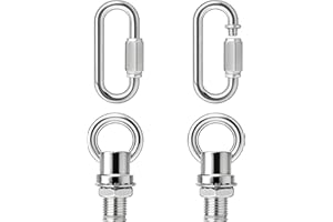 garini 2 Set 1/8 Inch Lighting Loops with Link Buckle Connectors for Ceiling Pendant Chandelier Chain Extension, Chain Links 