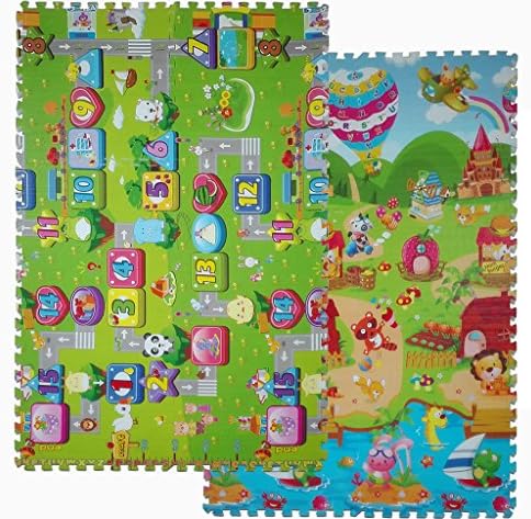 Merveilleux Baby Foam Mats of Green Map Puzzle Kids Safety,Great for Kids to Learn and Play - 6 Tiles