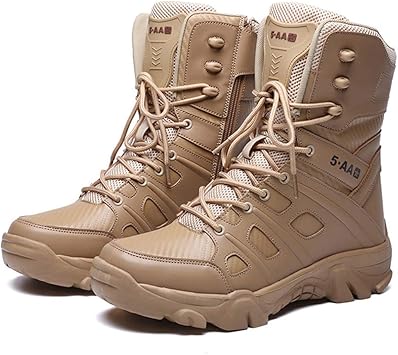 Amazon Co Jp メンズアウトドア登山靴デザートブーツ春と秋防水半長靴の衝撃吸収ハイトップの訓練ブーツ ブラウン 44 スポーツ アウトドア