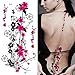 Supperb® Flower Temporary Tattoos - Pink Plum Blossom Flowers Tattoos (Set of 2)
