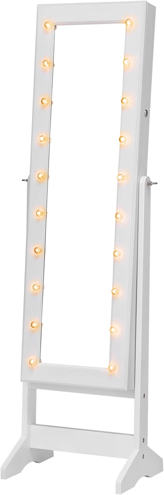 SONGMICS Espejo Joyero, con Luces LED y Cerradura, Armario de Pie