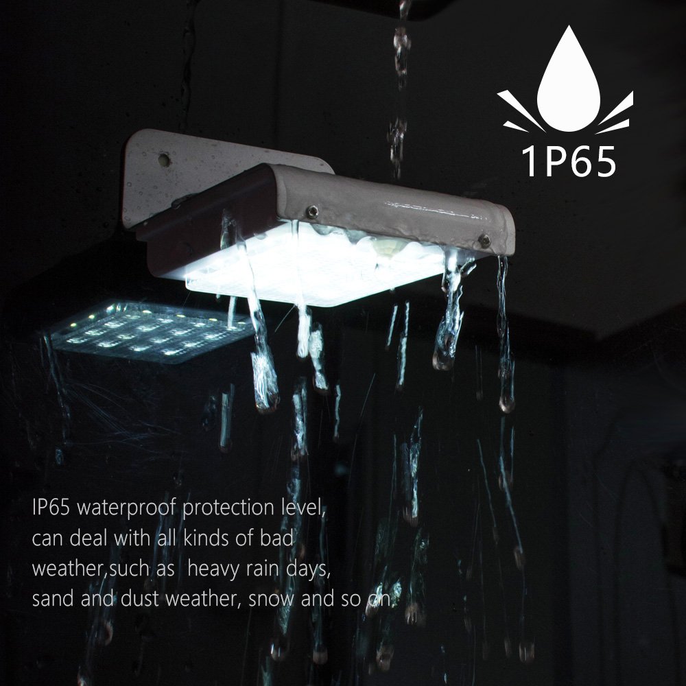 Solarmks PB-1805 SL-S-16 Motion Sensor Solar Lights 16 LED Auto Waterproof for Outdoor Garden Fence Wall Step (2-Pack)