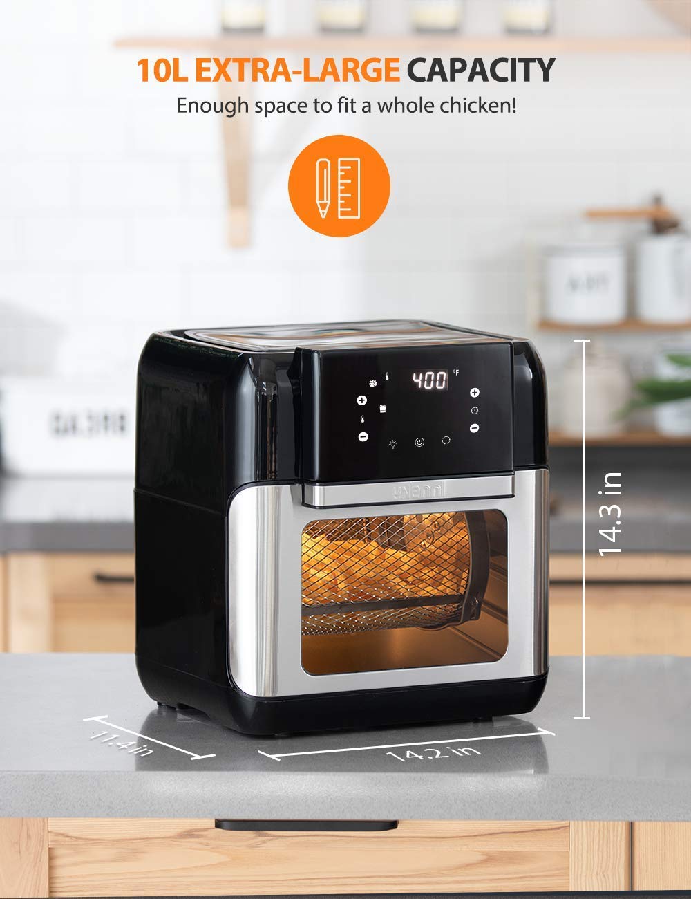 Mua Innsky Air Fryer, 10.6Quarts Air Oven, Rotisserie Oven, 1500W