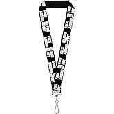 Buckle-Down Lanyard, FAFO Fuck Around and Find Out Bold Black White, Elastic