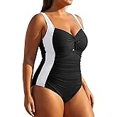Daci Women Plus Size One Piece Swimsuits - Tummy Control Bathing Suits Full Coverage Twist Front Ruched Swimwear 2025