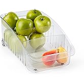 YouCopia RollOut® Fridge Drawer 8", Fridge Organizer and Storage, Clear BPA-Free Refrigerator Bin with Adjustable Dividers