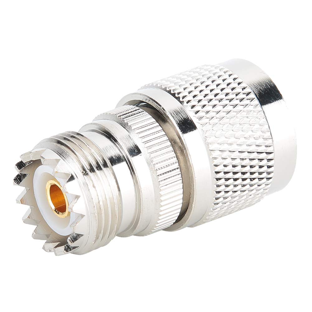 AMONIDA 3pcs N Type Male to UHF SO-239 Female Adapter Straight Connector for Coaxial Cable Adapters