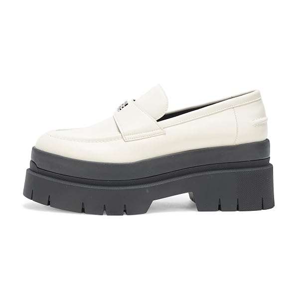 HUGO, KRIS CHUNKY PLATFORM LOAFERS, 10, OAT O CLOCK