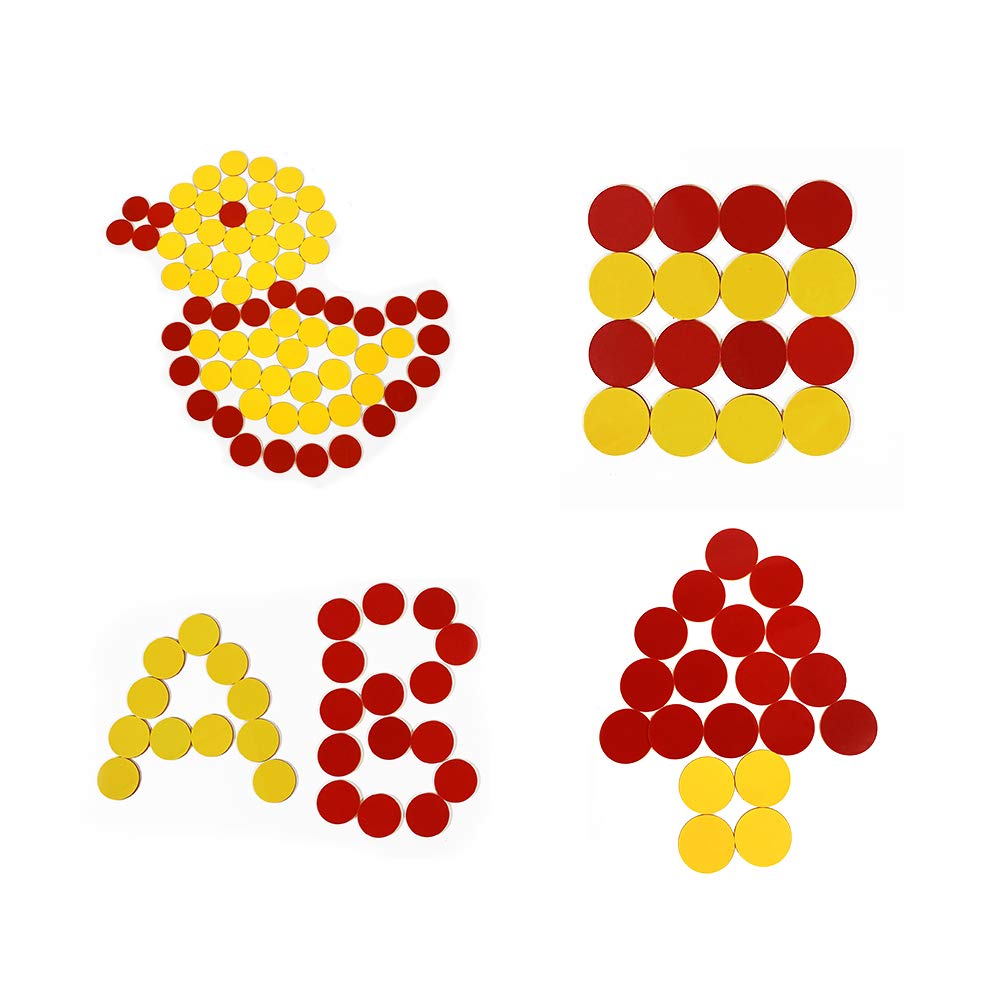 Plastic Two-Color Counter,Red/Yellow Two Side 1000 PCS,Counting Manipulatvies, Math Counters for Kids, Counting Chips