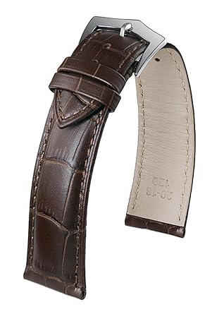 20mm Deluxe Deep Brown Leather Wrist Watch Belts for Men Rectangular Scales Italian Leather Pin Buckle Matte Finish