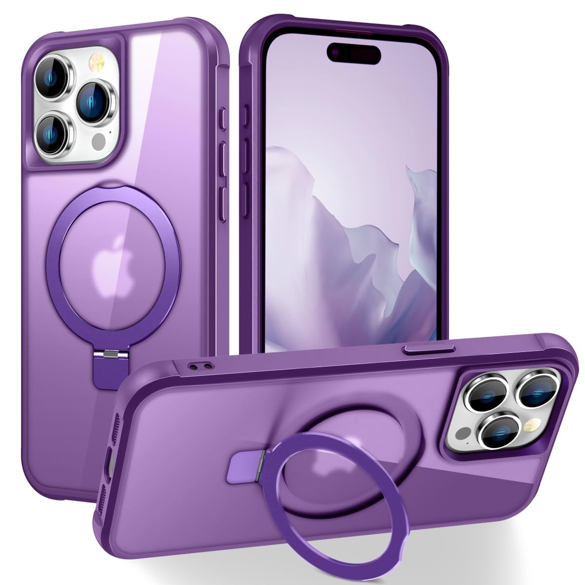 Funda para Iphone 14 Pro Magsafe+anillo lila