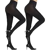 MANZI Super Opaque Tights for Women with Control-Top Blackout 2 Pairs