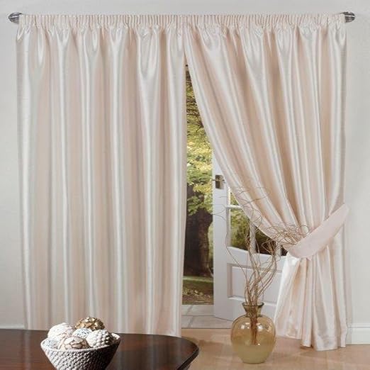 Amazon Com Emma Barclay Pair Of Plain Lined Faux Silk Window