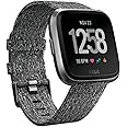 Fitbit Versa Special Edition Smart Watch, Charcoal Woven, One Size (S & L Bands Included)