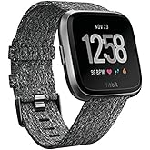 Fitbit Versa Special Edition Smart Watch, Charcoal Woven, One Size (S & L Bands Included)