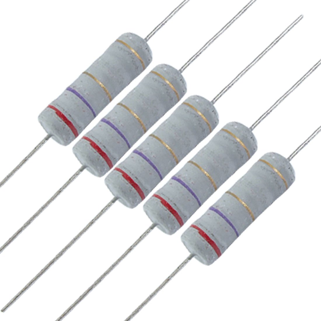 sourcingmap 10 x 5W 700V 2.7 ohm Axial Lead Metal Oxide Film Resistors
