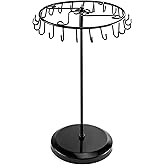 QWORK Spinning Jewelry Tree Display Stand, Jewelry Organizer with 23 Hooks, Black