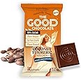 The Good Chocolate - Dark Chocolate with Coconut Turmeric Bar, Zero Sugar, Lower Net Carb Snack, Lower Calorie, Vegan Chocolate Bars, 2 Bar Starter Pack